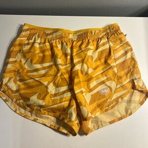 Nike Women's Athletic Shorts in Yellow and White